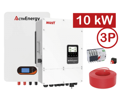 3-и фазна Система безперебійного живлення 10,0 кВт (інвертор) + 5,2 кВтГ (LiFePO4 акумулятор) + автоматика + впровадження